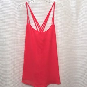 Neon pink flowy/ loose tank top